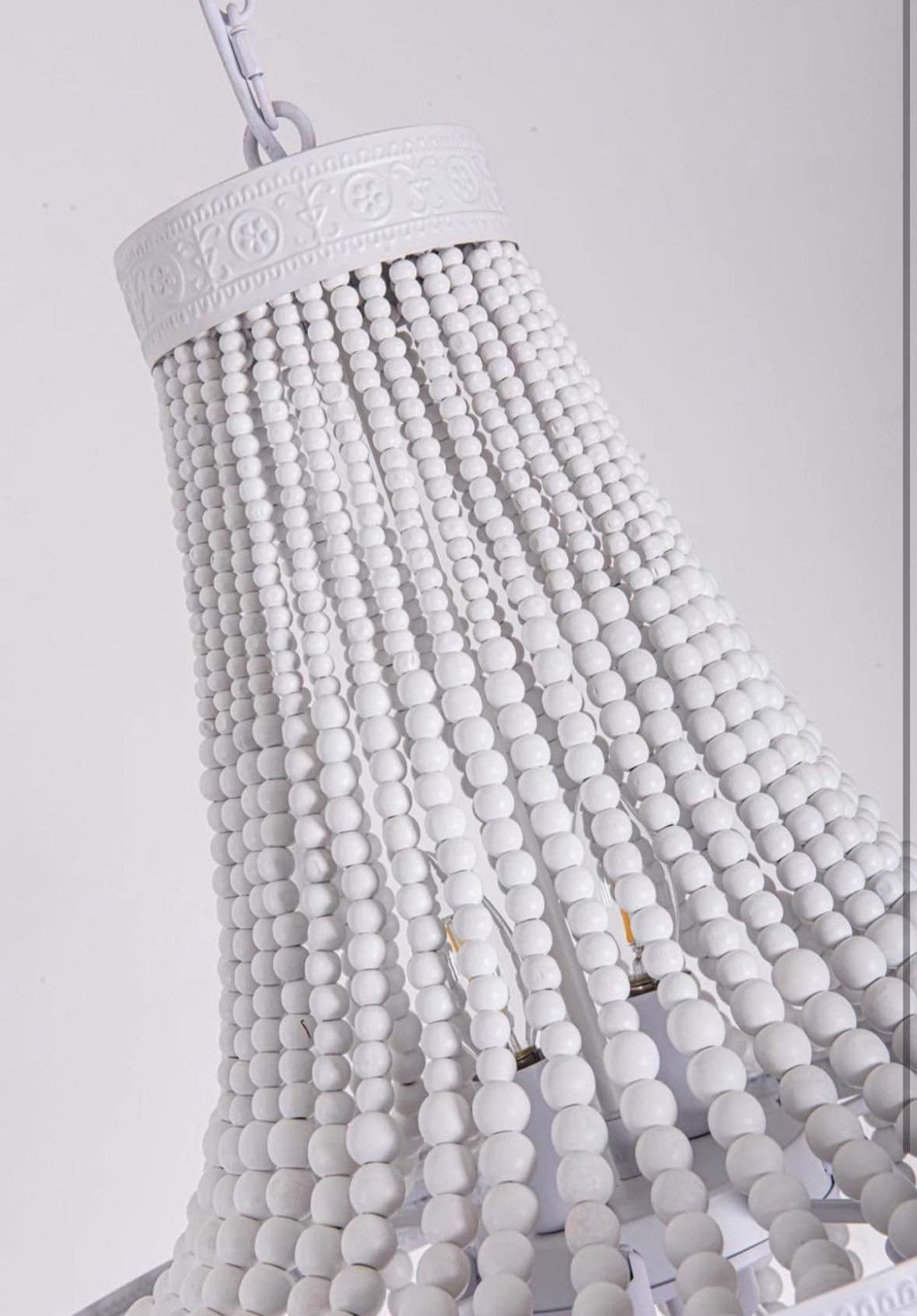 Boho Wood Bead Chandelier