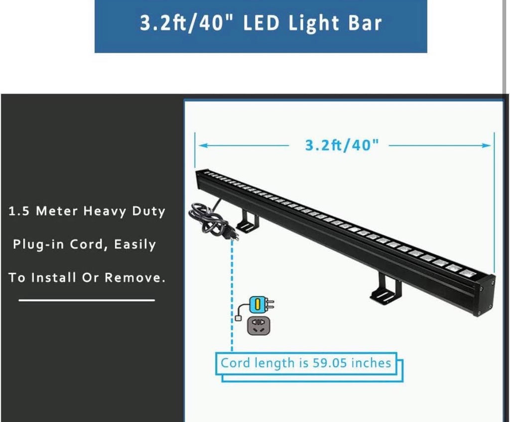 Wall Washer LED Lights 36W 5000K Daylight LED Light Bar