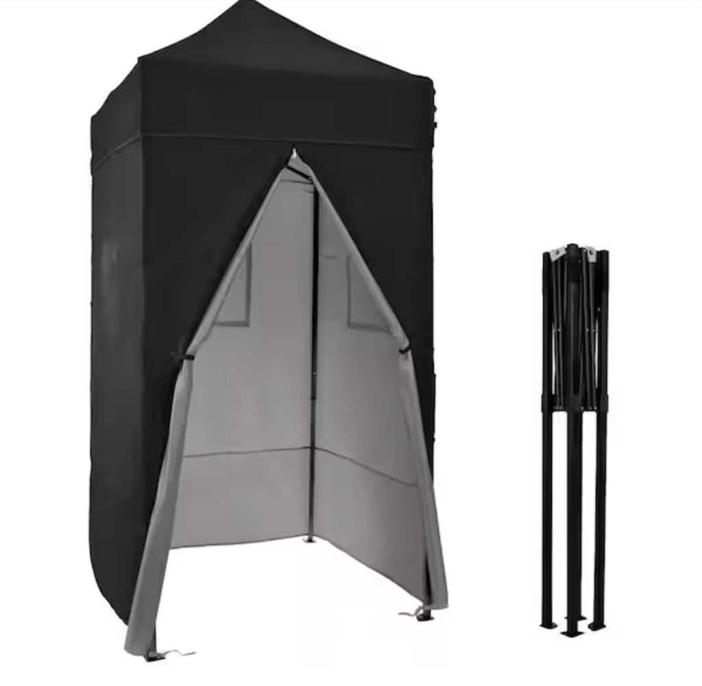 3.9 ft. x 3.9 ft. Pop Up Privacy Tent Canopy, Black