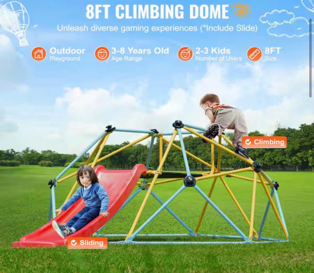 8 ft. Geometric Climbing Dome with slide