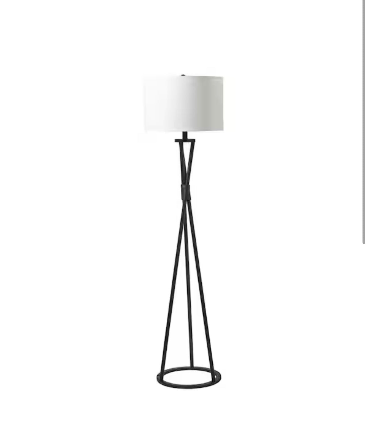 61.5 in. Flat Black Finish 1-Light Tripod Floor Lamp