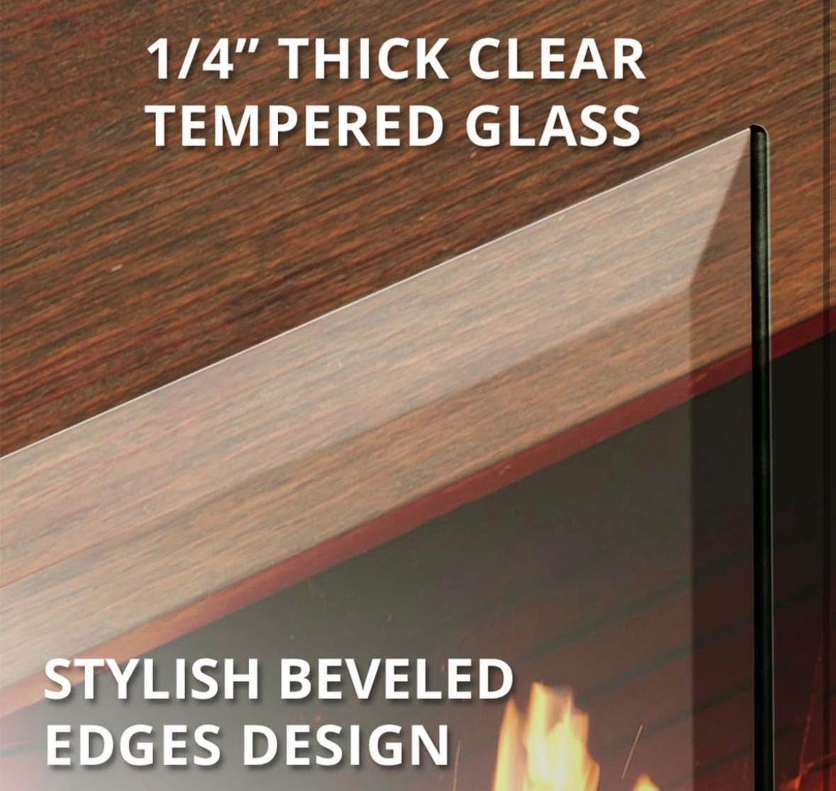 Premium Tempered Glass Fireplace Screen