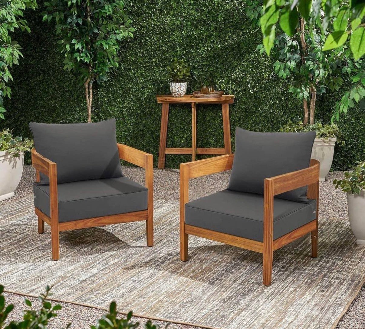 Outdoor Seat Cushion Set 22 x 22 Inch Waterproof