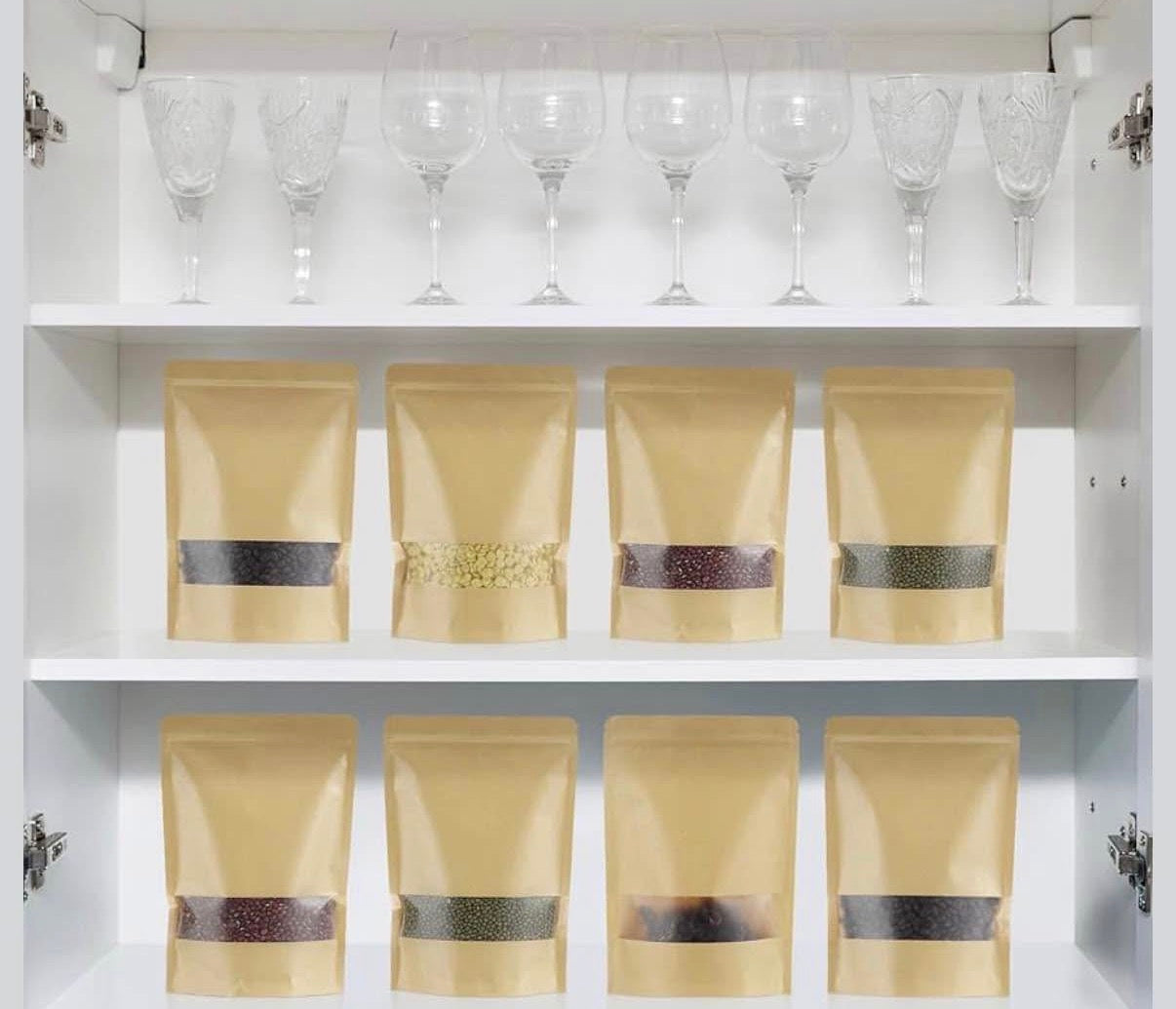150 Pcs Kraft Bags with Window 11.5 x 15.5 Inch