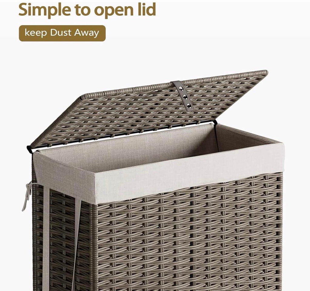 Rolling Laundry Hamper with Wheels and Lid