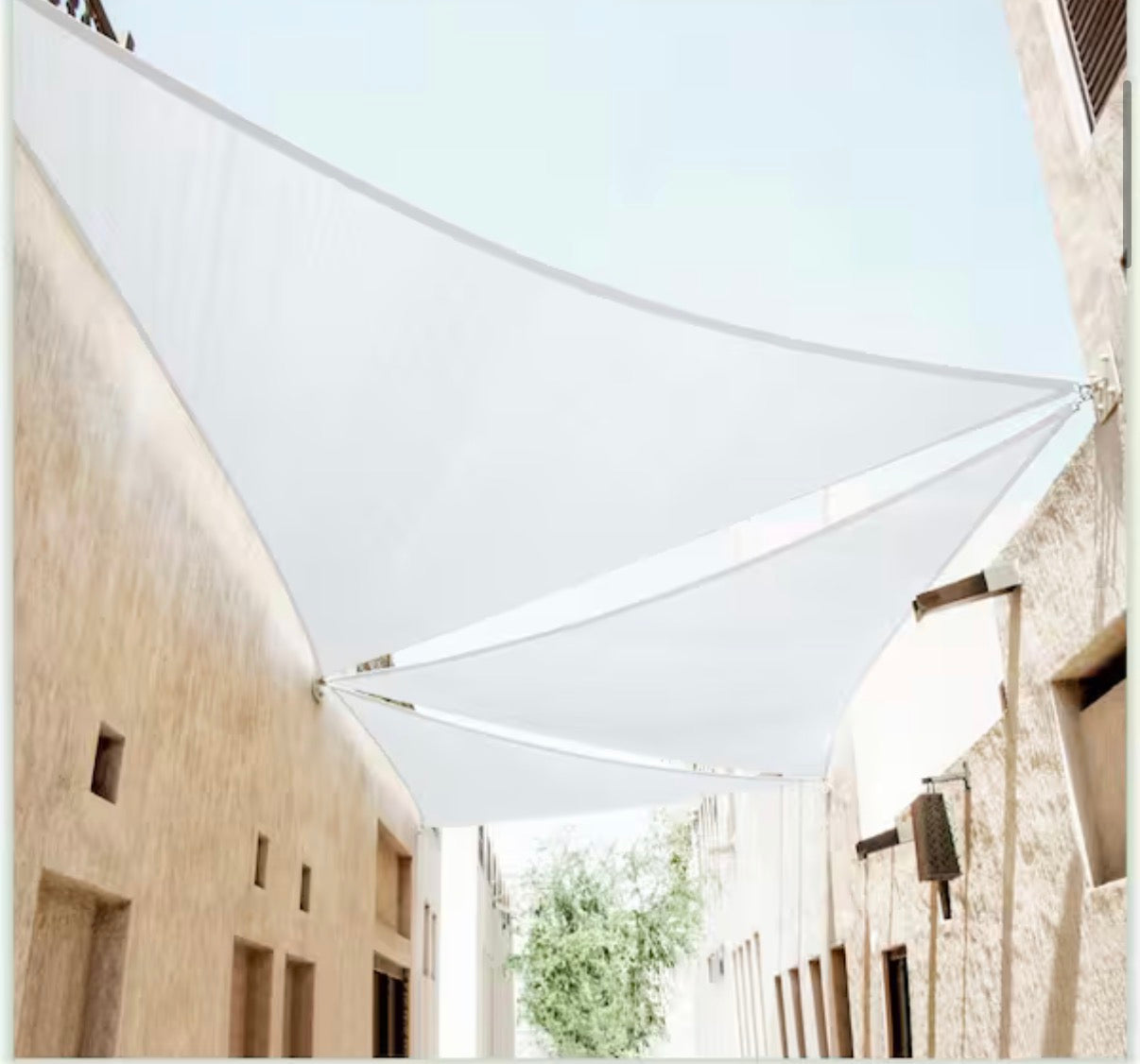 12 ft. x 12 ft. 190 GSM White Triangle Sun Shade Sail Screen