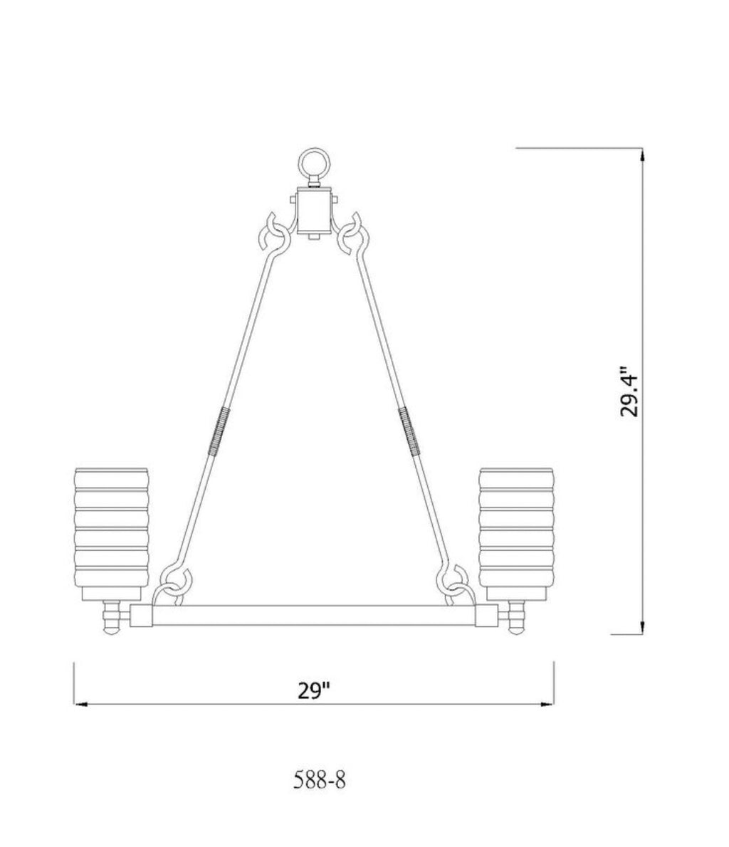 Z-Lite Tahoe Craftsman Ashen Barnboard 8 Light Outdoor Pendant