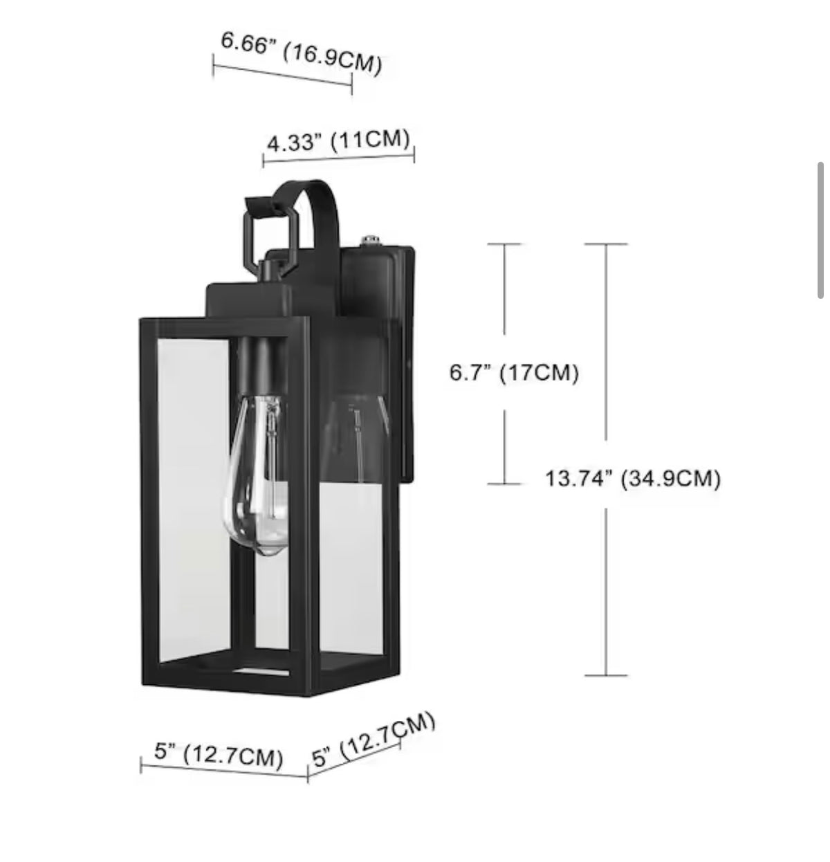 Outdoor Wall Lantern Sconce Dusk to Dawn Sensor