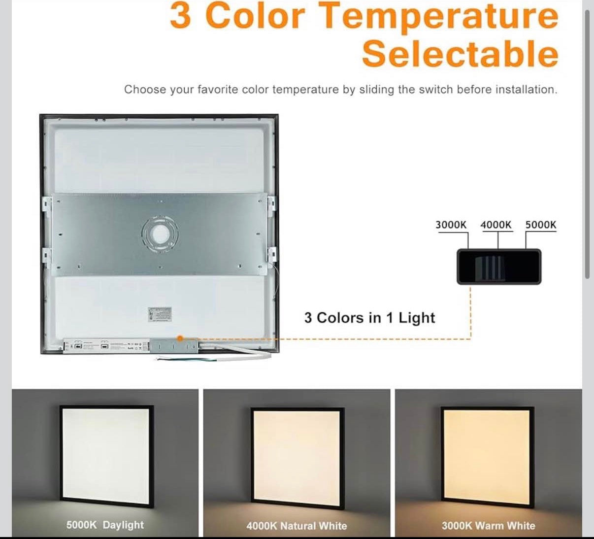Black 2x2 Surface Mount LED Panel Lights