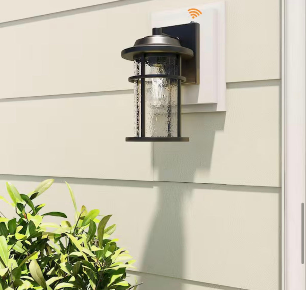 13.5 in. Black Sensing Dusk to Dawn Outdoor Wall Light