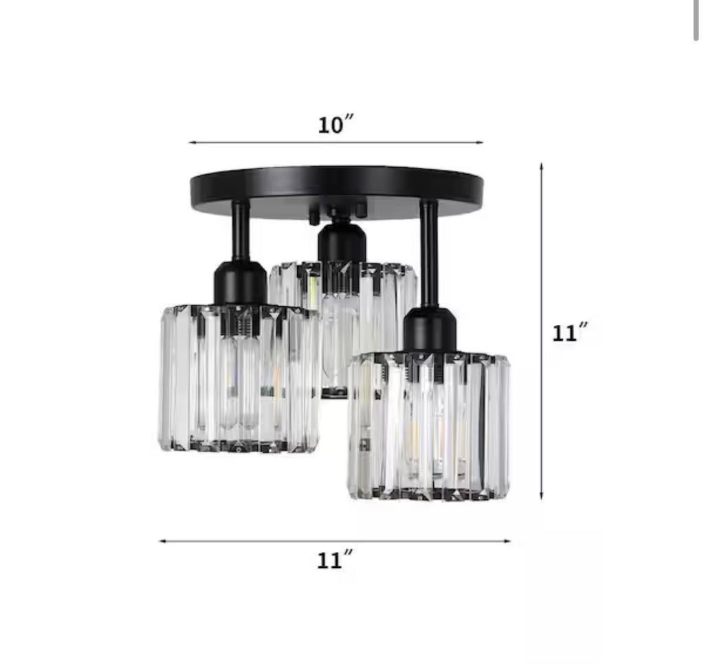 Modern Flush Mount crystal Chandelier