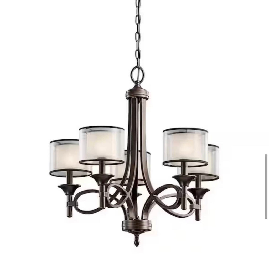 Lacey 25 in. 5-Light Mission Bronze Transitional Chandelier