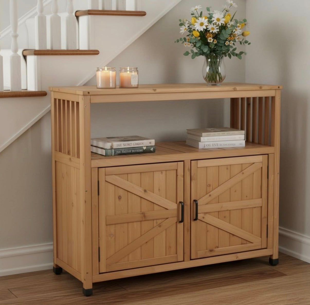 Brown Wood indoor / Outdoor Storage Cabinet