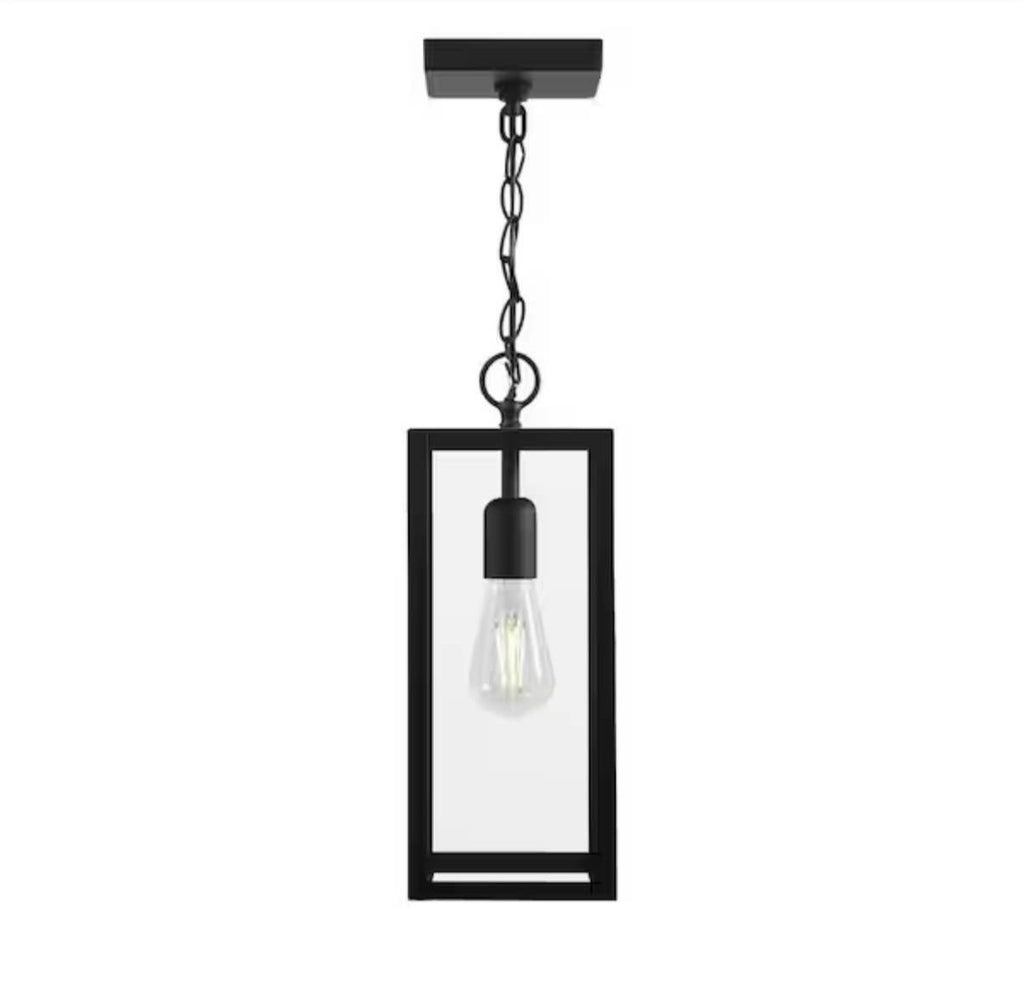 78 inches Modern Matte Black Outdoor Hanging Light Pendant