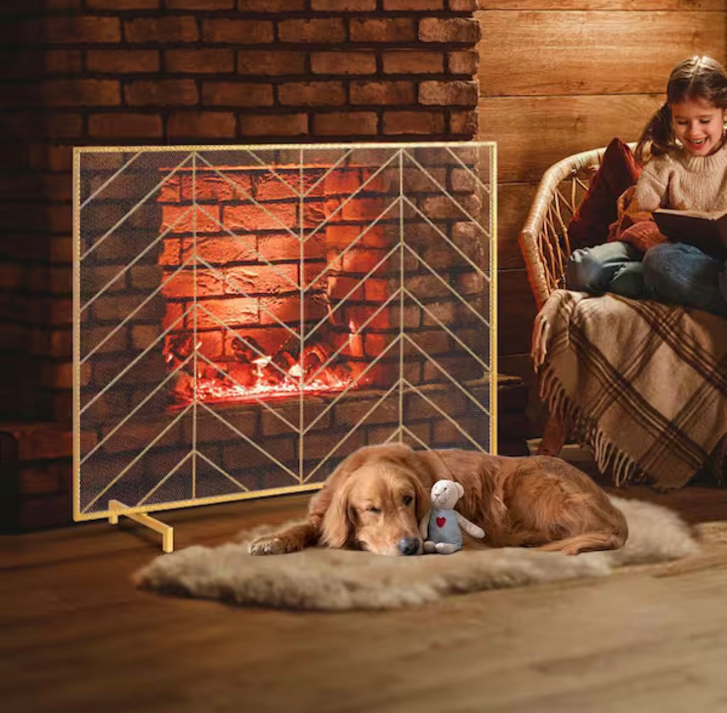 Fireplace Screen Single-Panel Guard Cover