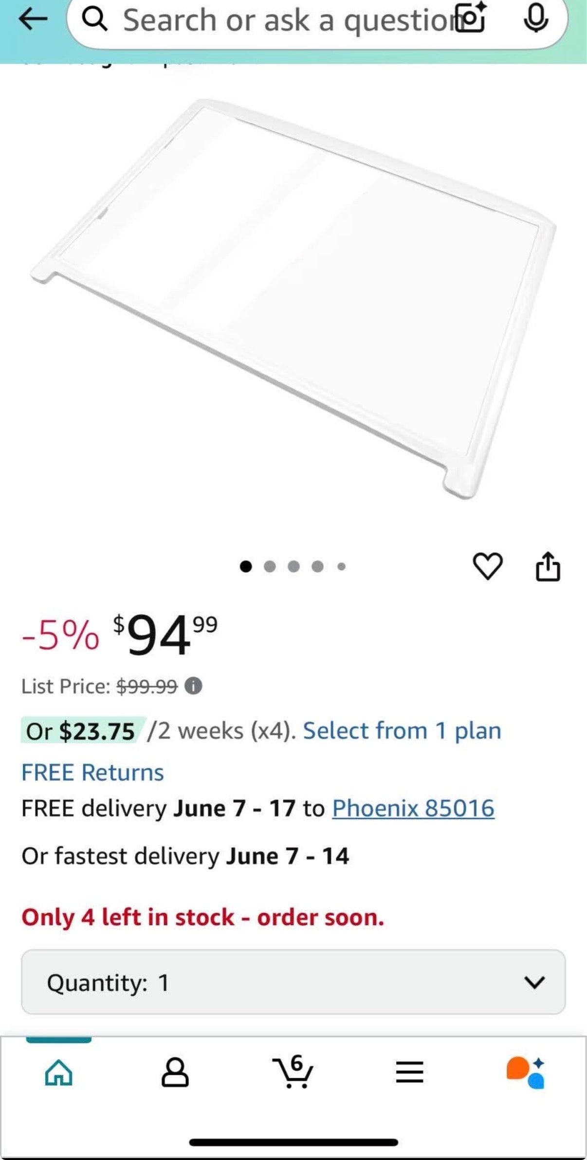 Refrigerator Glass Shelf Assembly Compatible with Kenmore