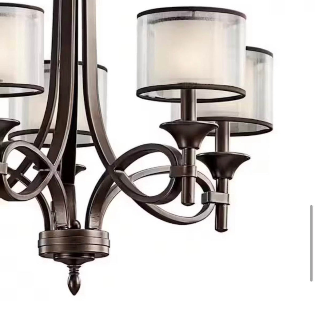 Lacey 25 in. 5-Light Mission Bronze Transitional Chandelier