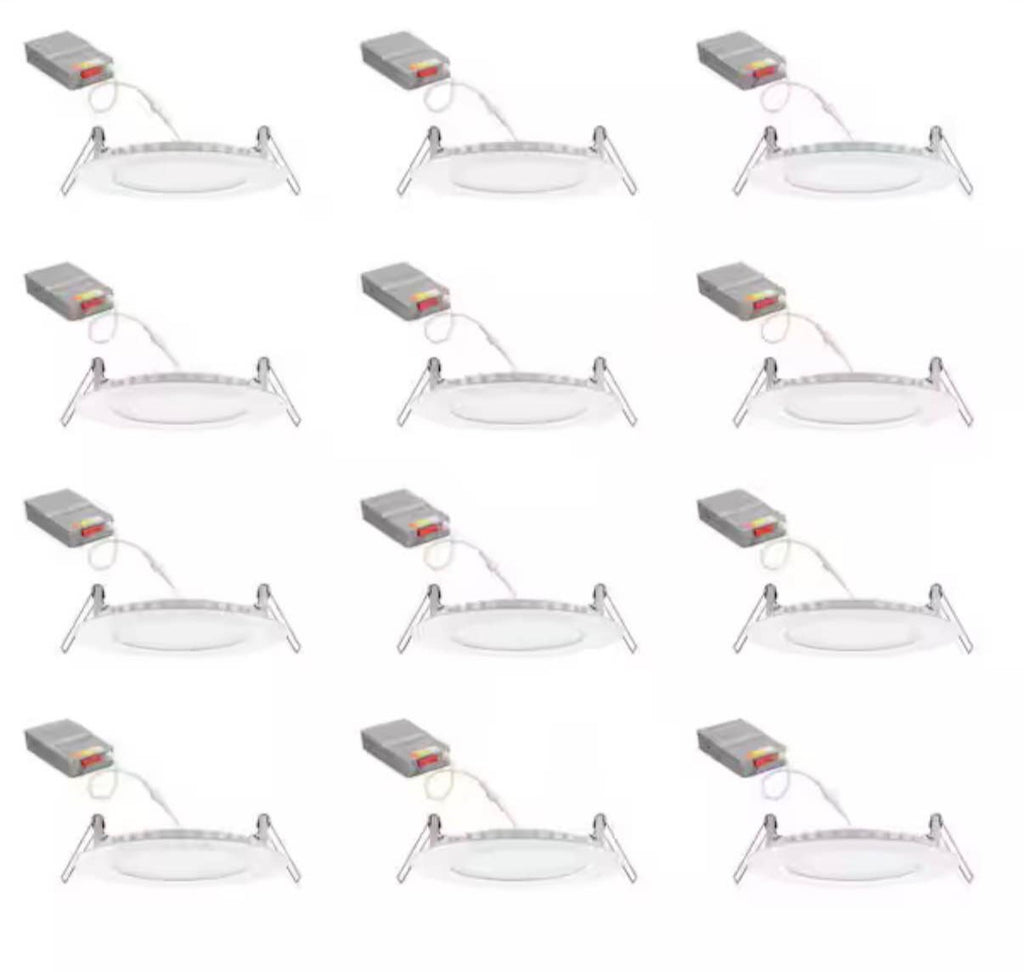 Ultra Slim Canless Integrated LED White Recessed Light (12-Pack).