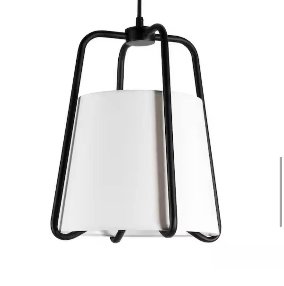 Marduk 1-Light Blackened Bronze Contemporary Fabric Pendant