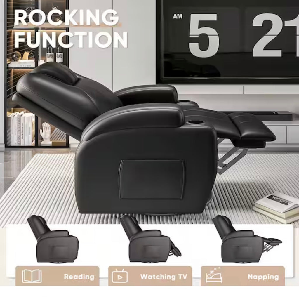 Rocking Recliner Chair, 360° Swivel