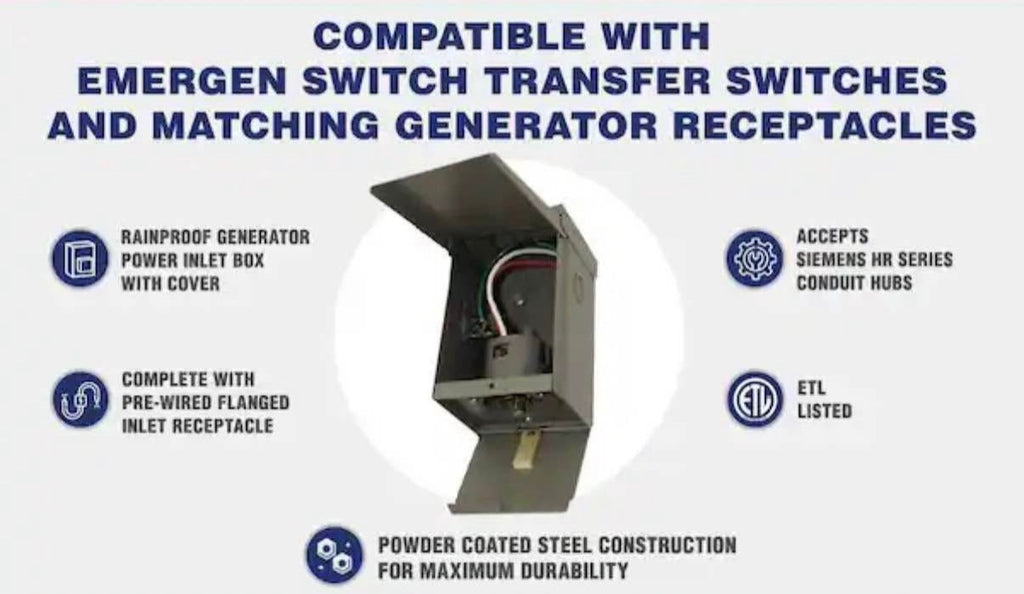 Emergen 50 Amp 10 Circuits G2 Manual Transfer Switch Kit