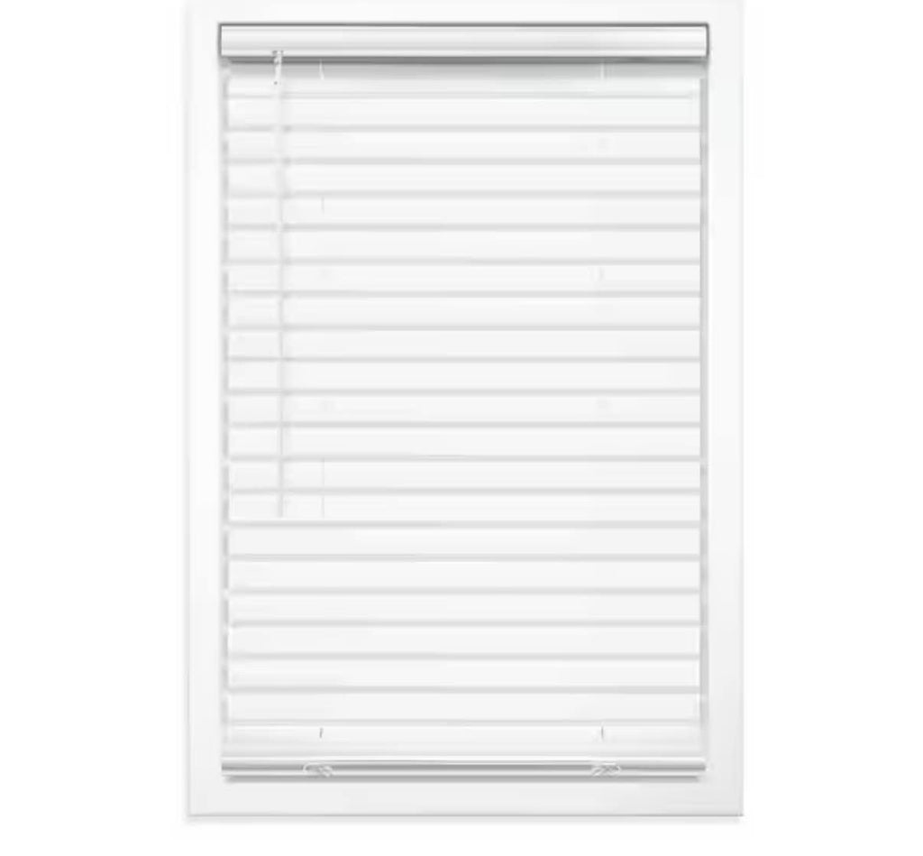 White Cordless Vinyl Blinds with 2 in. Slats - 40.5 in. W x 48 in. L