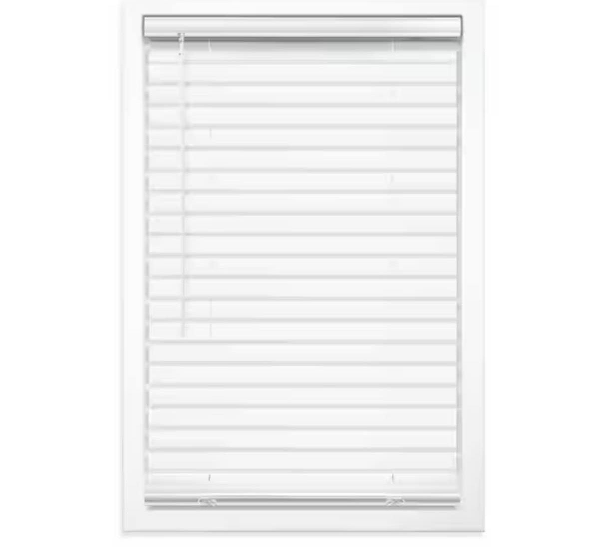 White Cordless Vinyl Blinds with 2 in. Slats - 40.5 in. W x 48 in. L