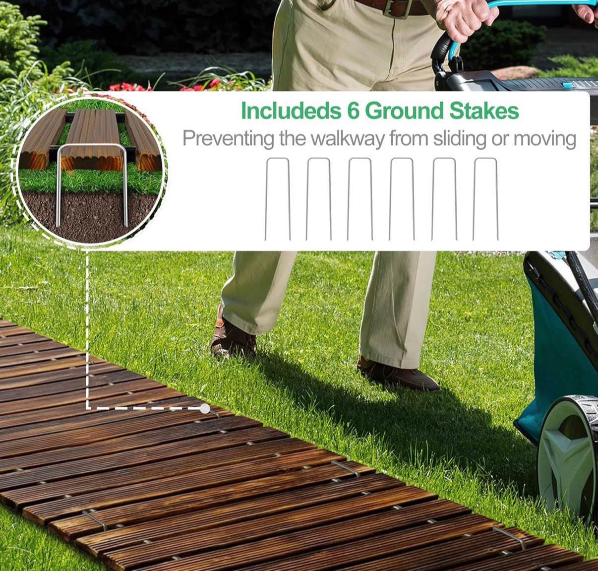 6' Wooden Garden Pathway