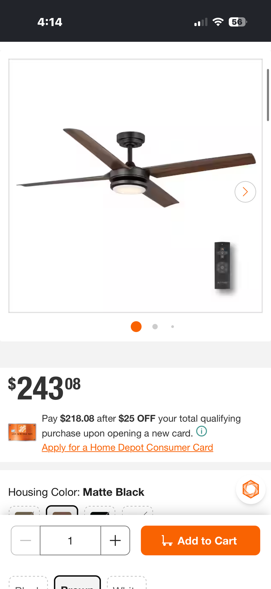 Laritza 56 in. LED Indoor/Outdoor ceiling fan
