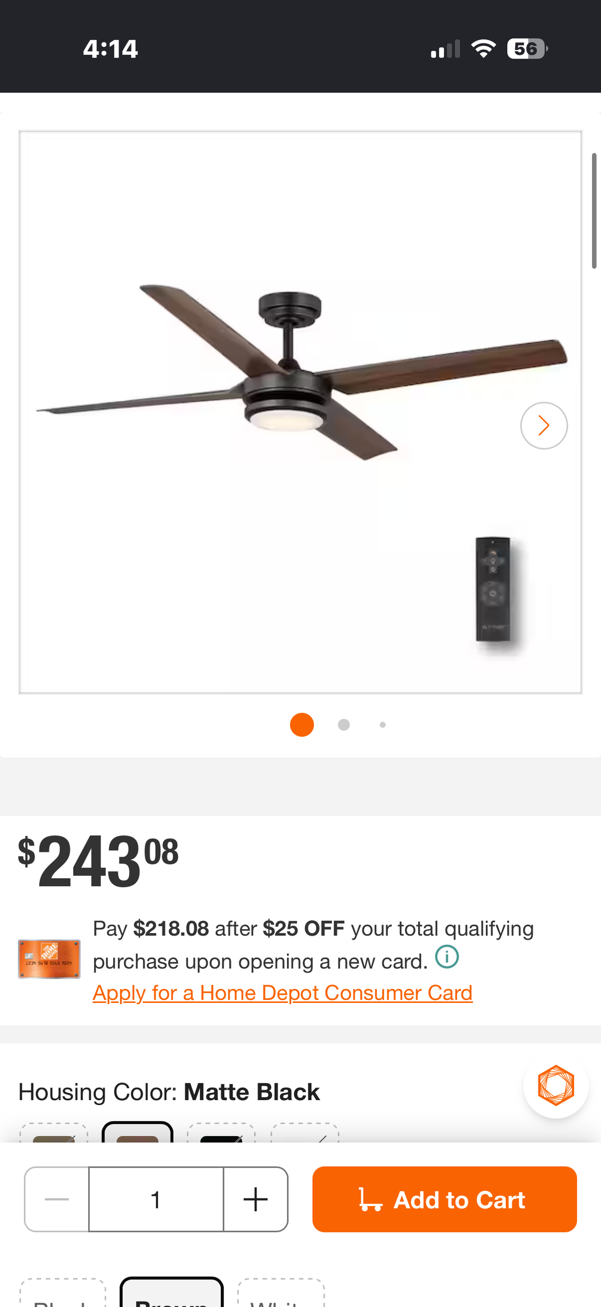 Laritza 56 in. LED Indoor/Outdoor ceiling fan