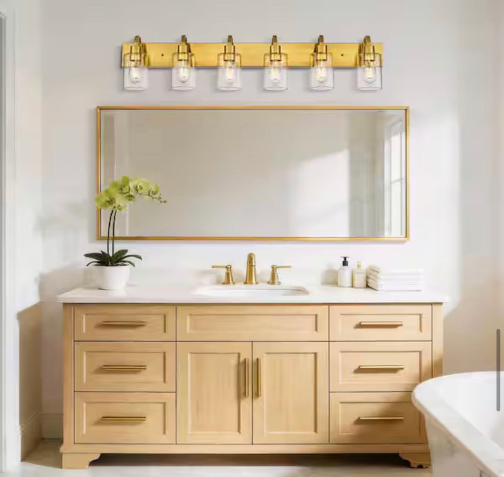 6-Light Brushed Gold Vanity Light