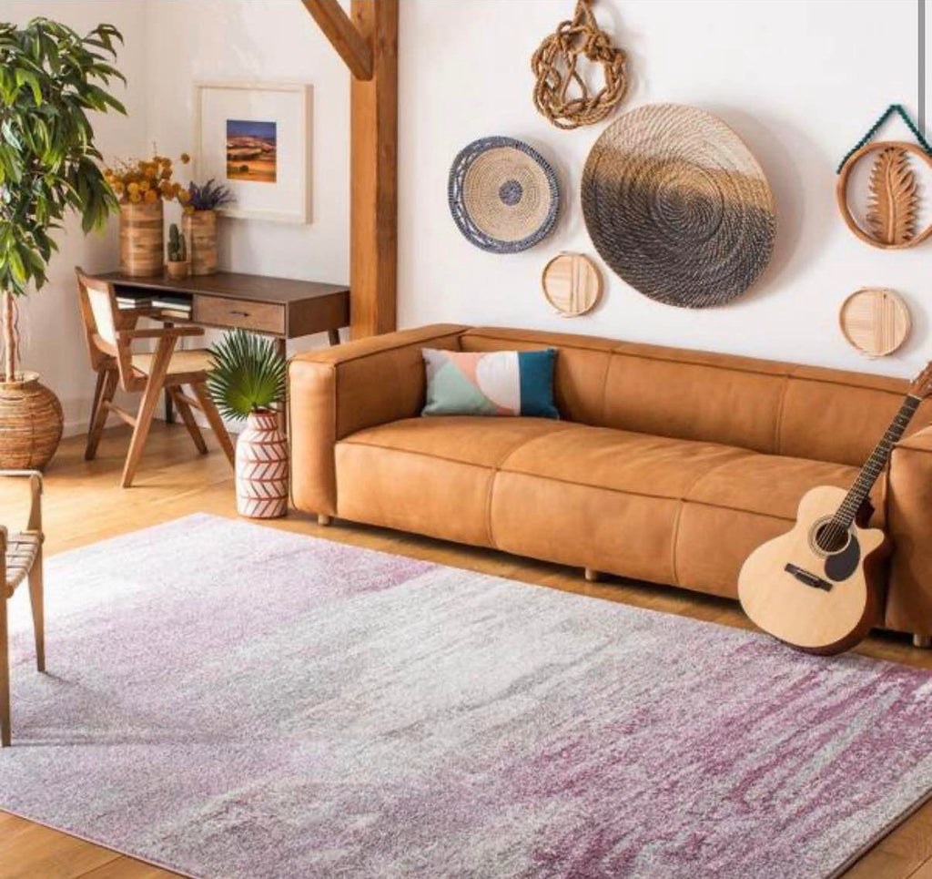 Adirondack Gray/Purple 8 ft. x 10 ft. Distressed Area Rug