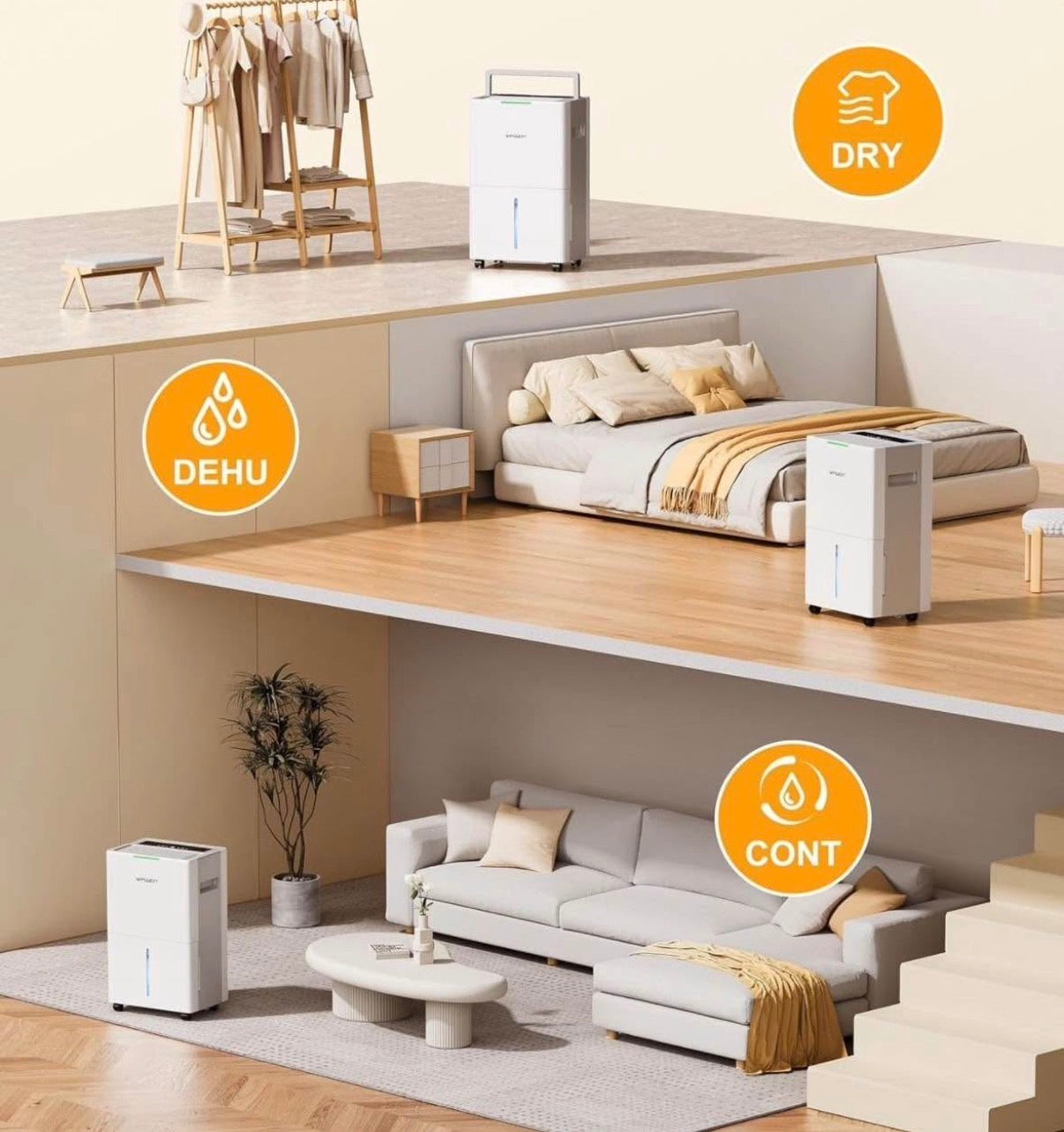 45 Pints Dehumidifiers for Home Large Room