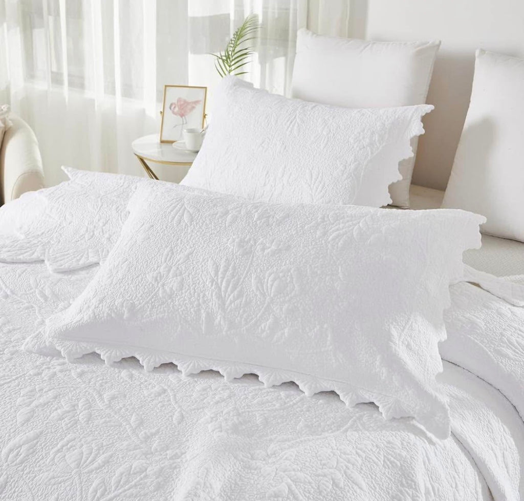Brandream White Quilt Set Queen King Size