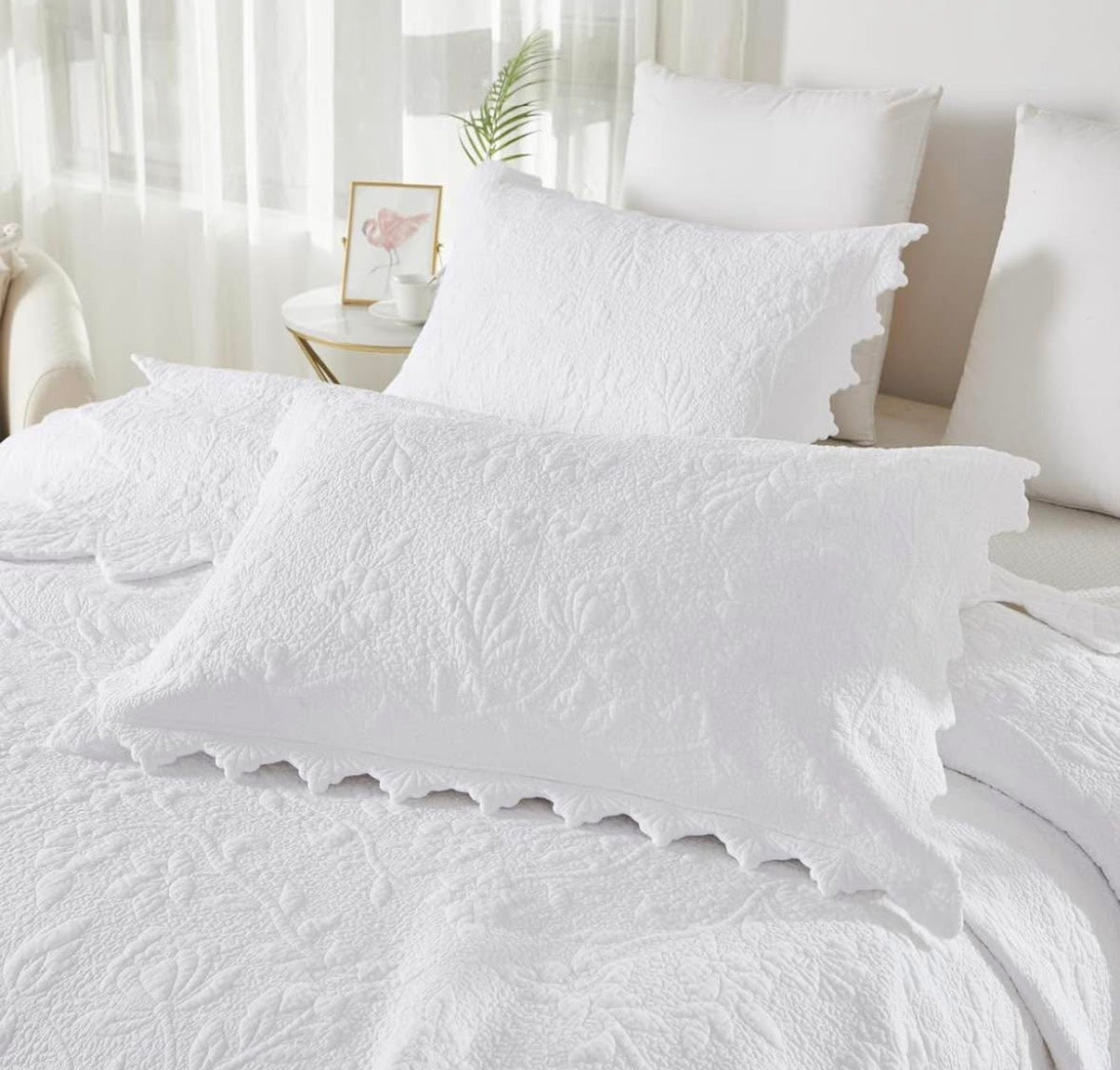 Brandream White Quilt Set Queen King Size