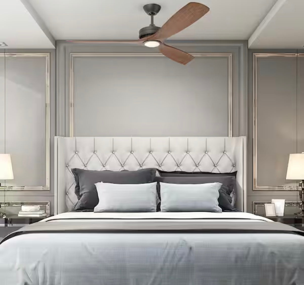 60 in. LED Indoor/Outdoor Matte Black Ceiling Fan
