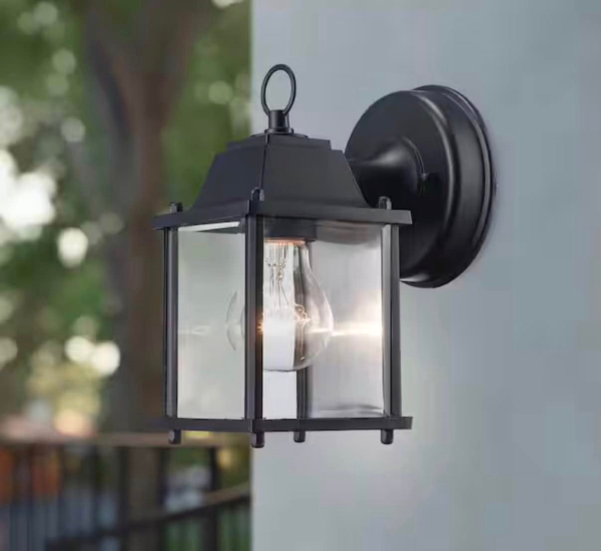 Patrician 1-Light Black Outdoor Wall Light