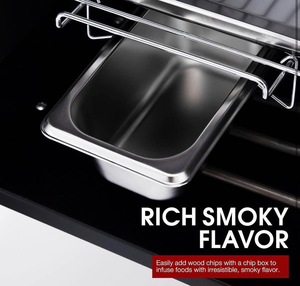 28-Inch Analog Electric Smoker With 3 Chrome-plated Smoking Racks