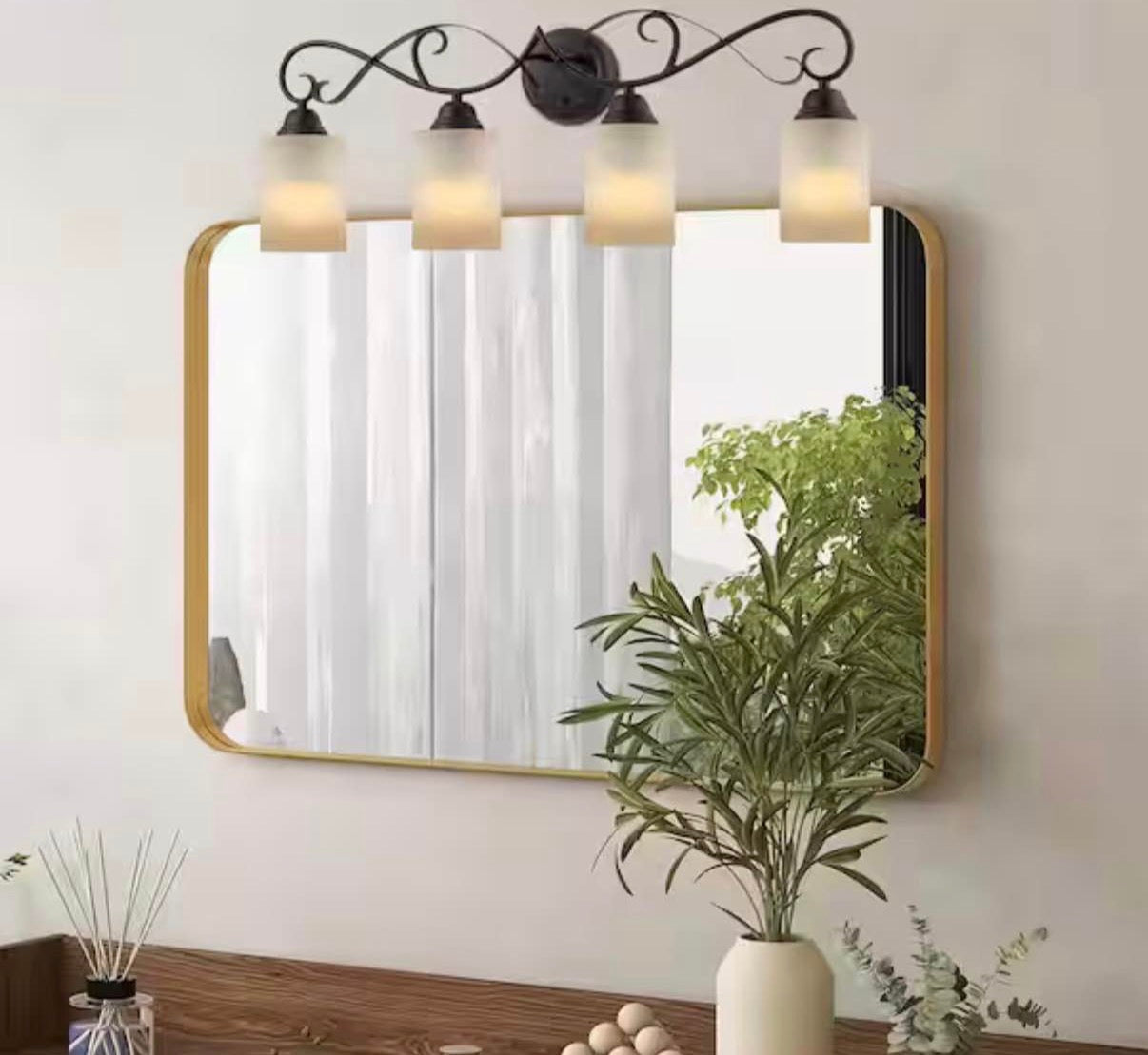 4-Lights Oil Rubbed Bronze Traditional Bathroom Vanity Light
