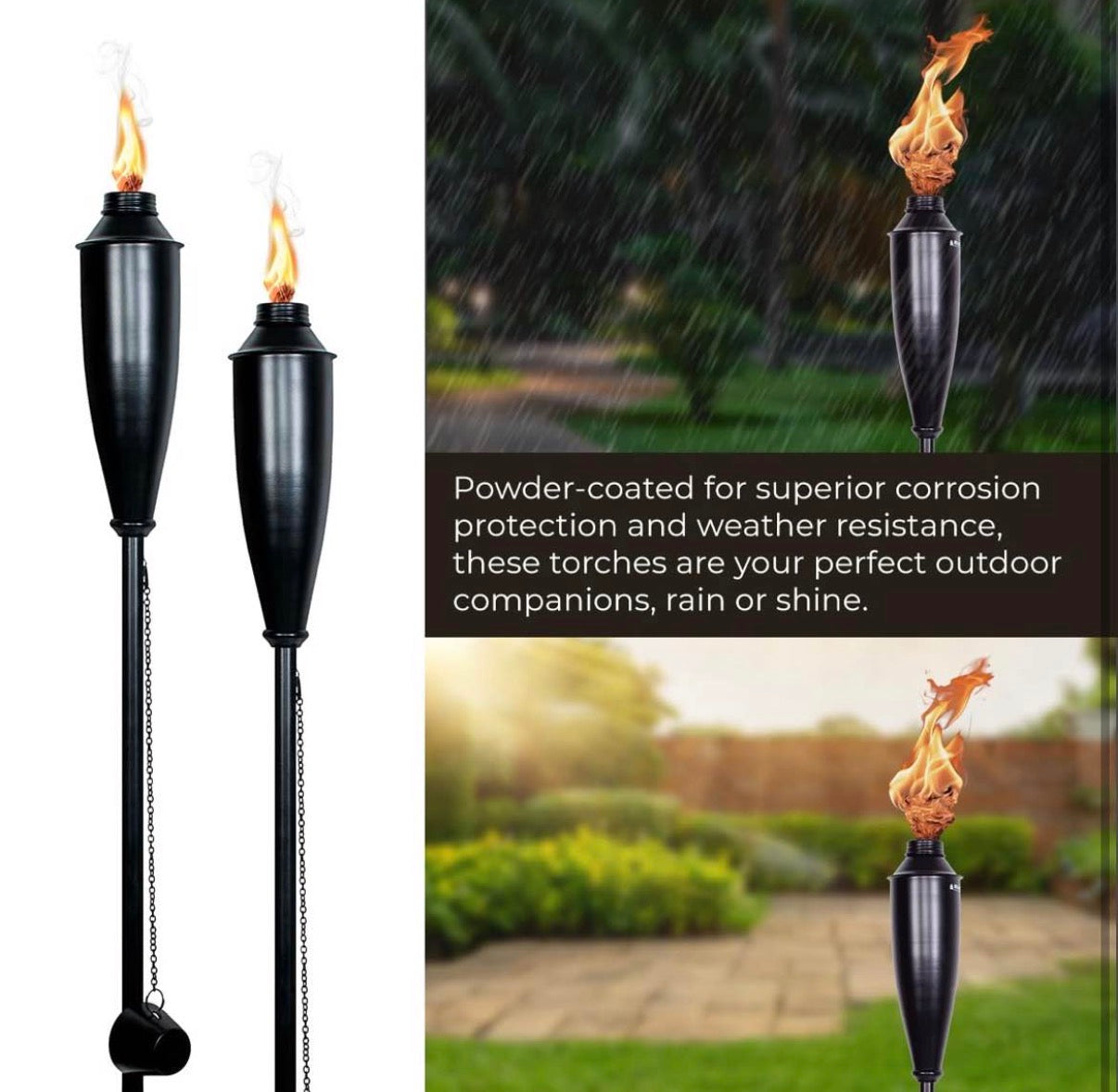 60” Metal Garden Torches Set Of 4