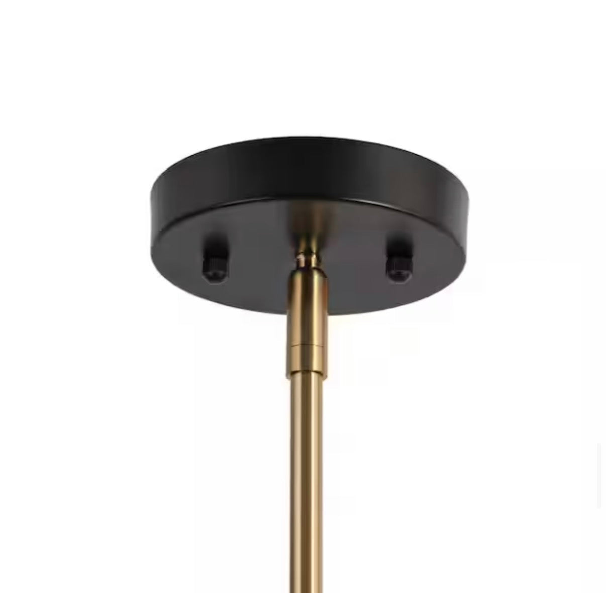 5-Light Brass and Black Candlestick Chandelier