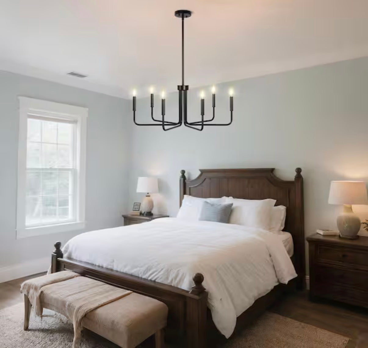 28 in. 6-Light Black Farmhouse Chandelier