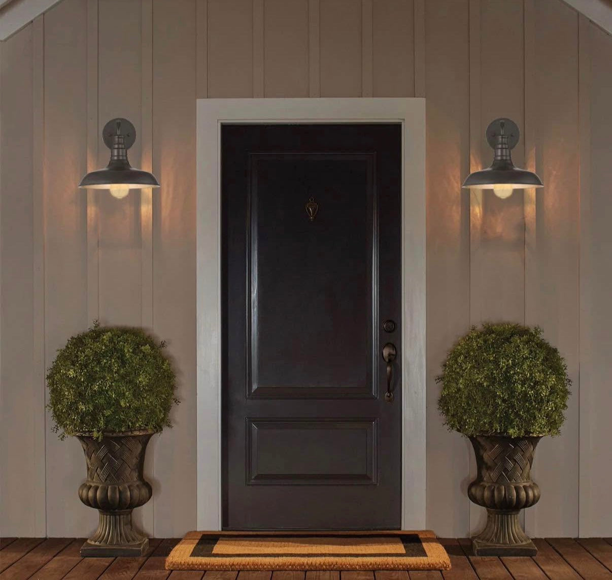 Dark Bronze Gooseneck Outdoor Barn Lights Set of 2