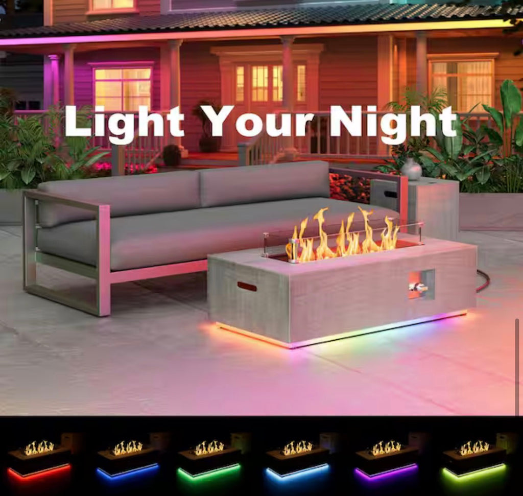 42 in. Fire Pit Table with RGB LED Lighting