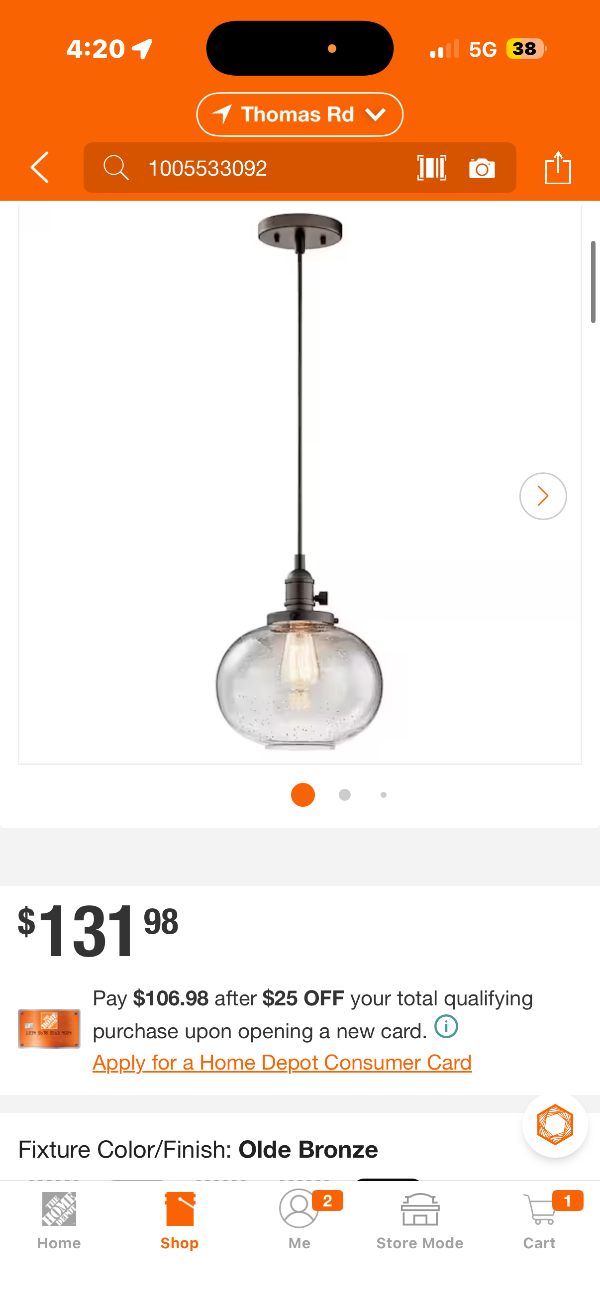 Farmhouse Shaded Kitchen Globe Mini Pendant Hanging Light