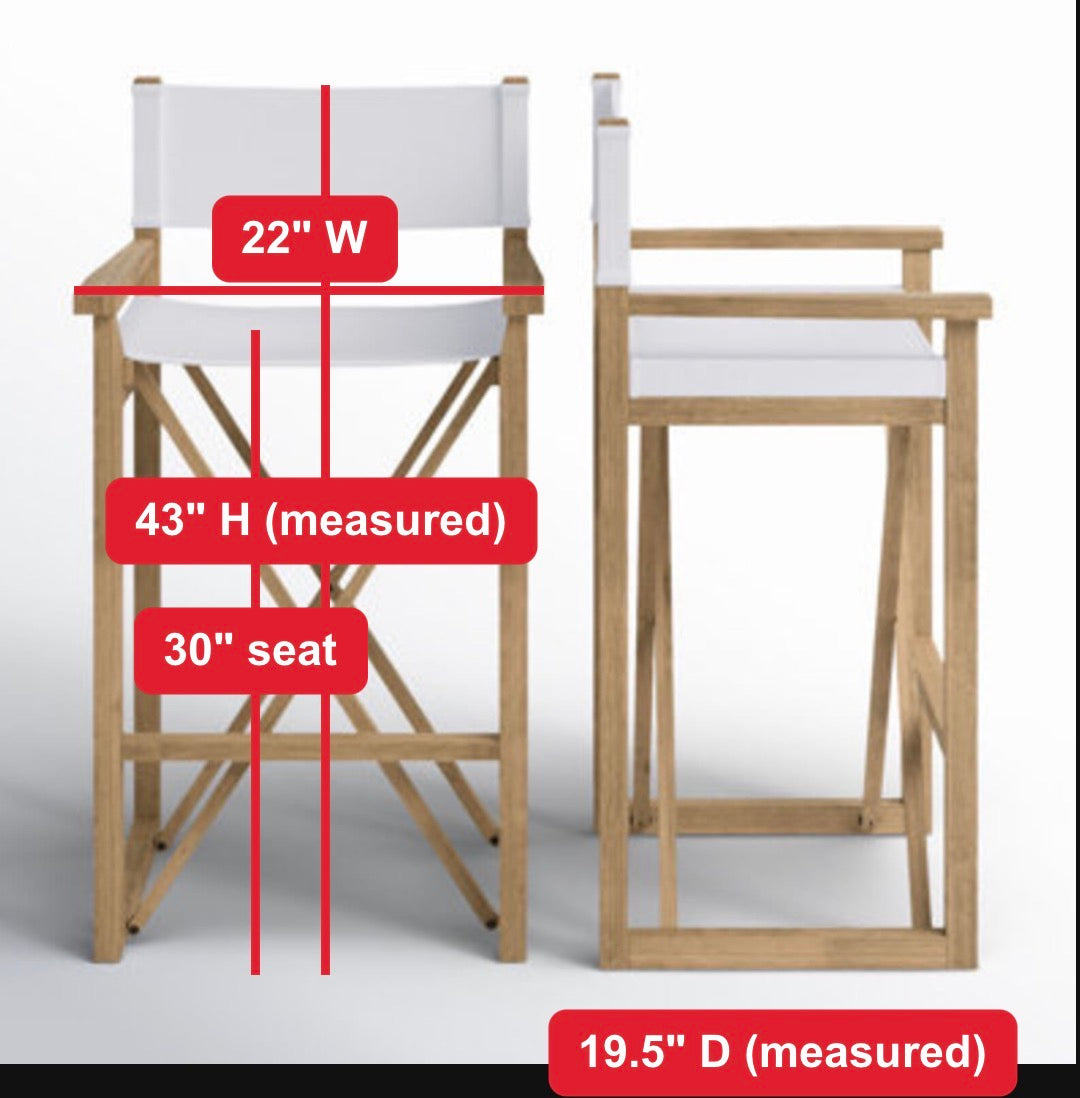 White Director Bar Stools — Set of 2, Solid Wood (Joss & Main)