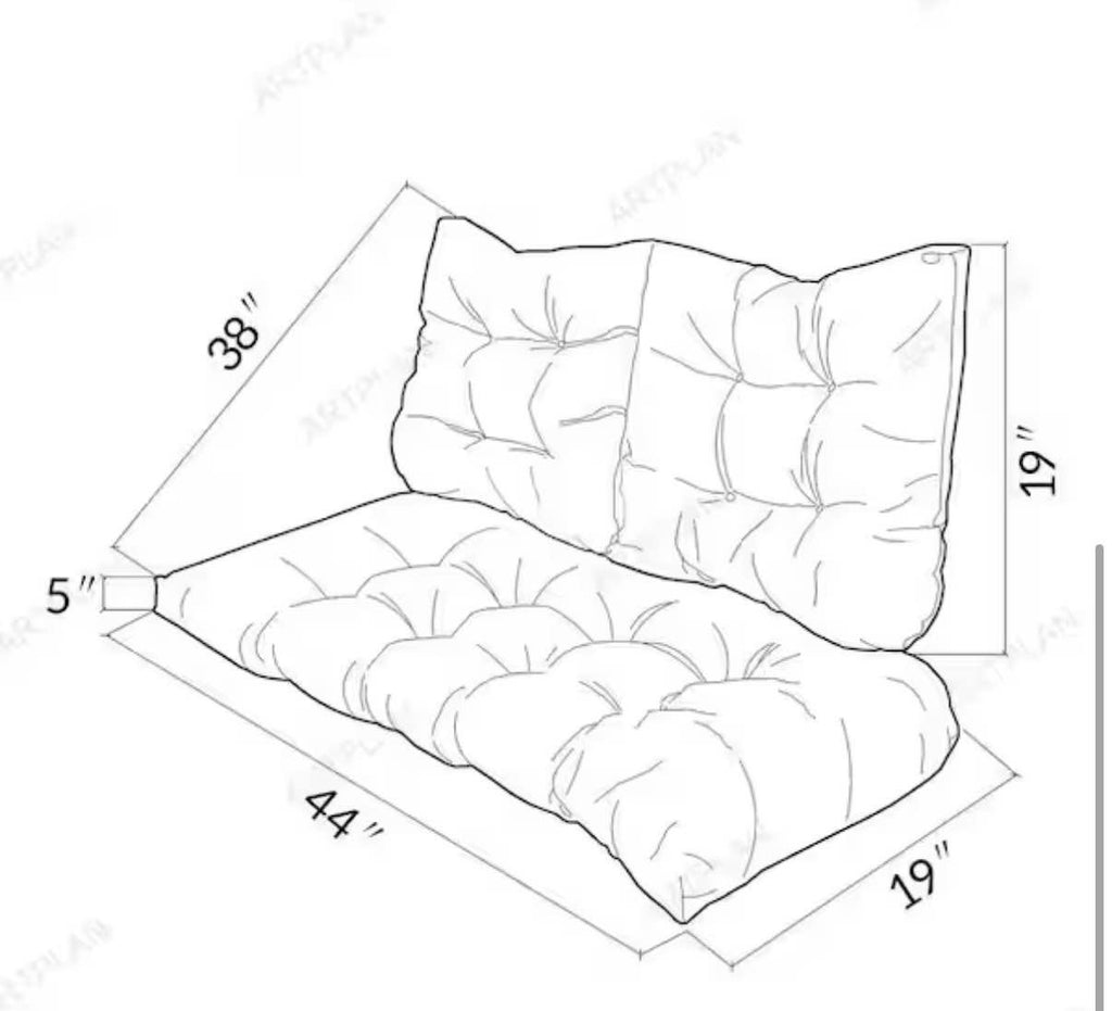 3-Piece Loveseat Outdoor Cushions Set