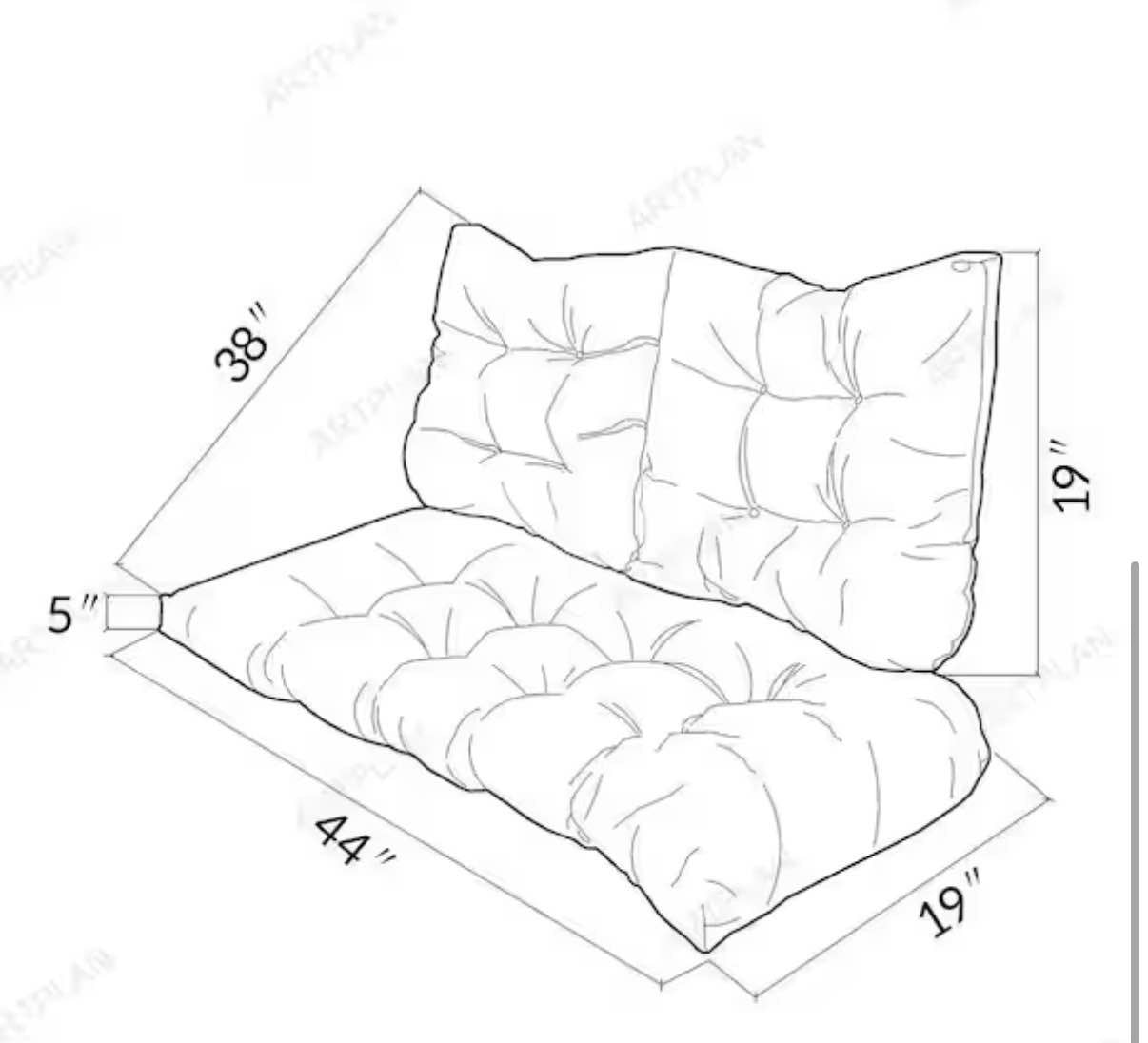 3-Piece Loveseat Outdoor Cushions Set