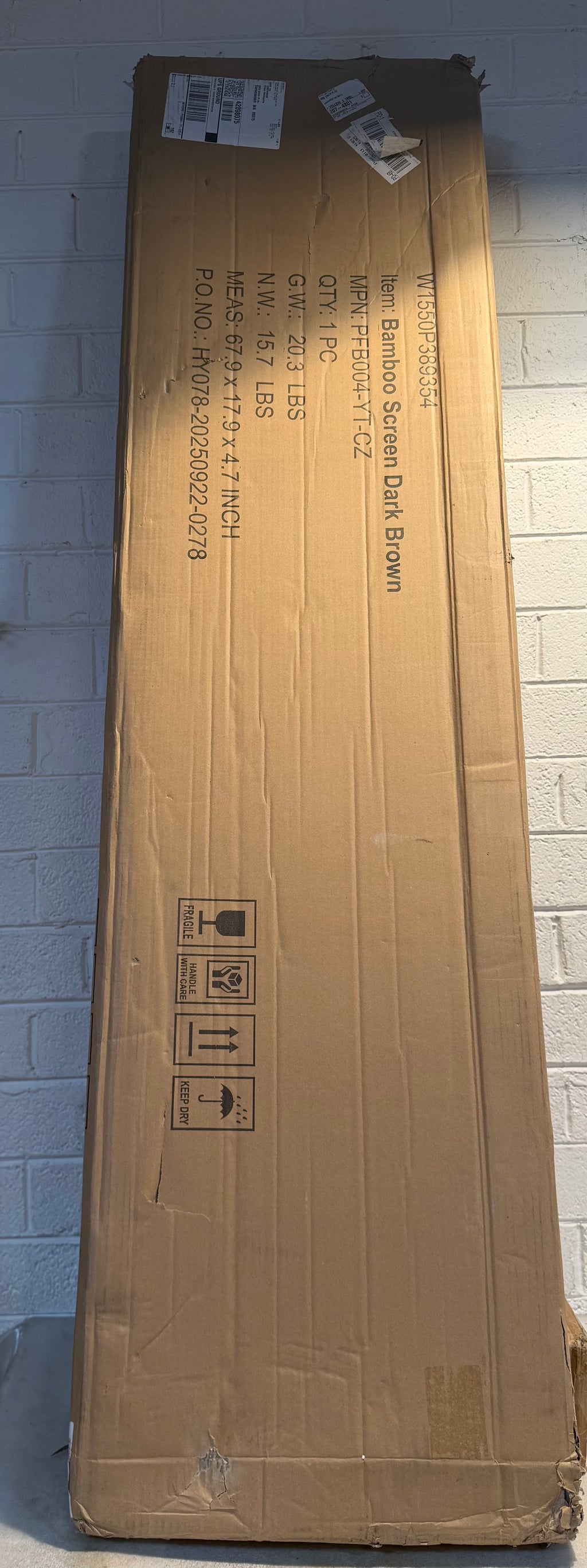 Brown Bamboo Room Divider Screen