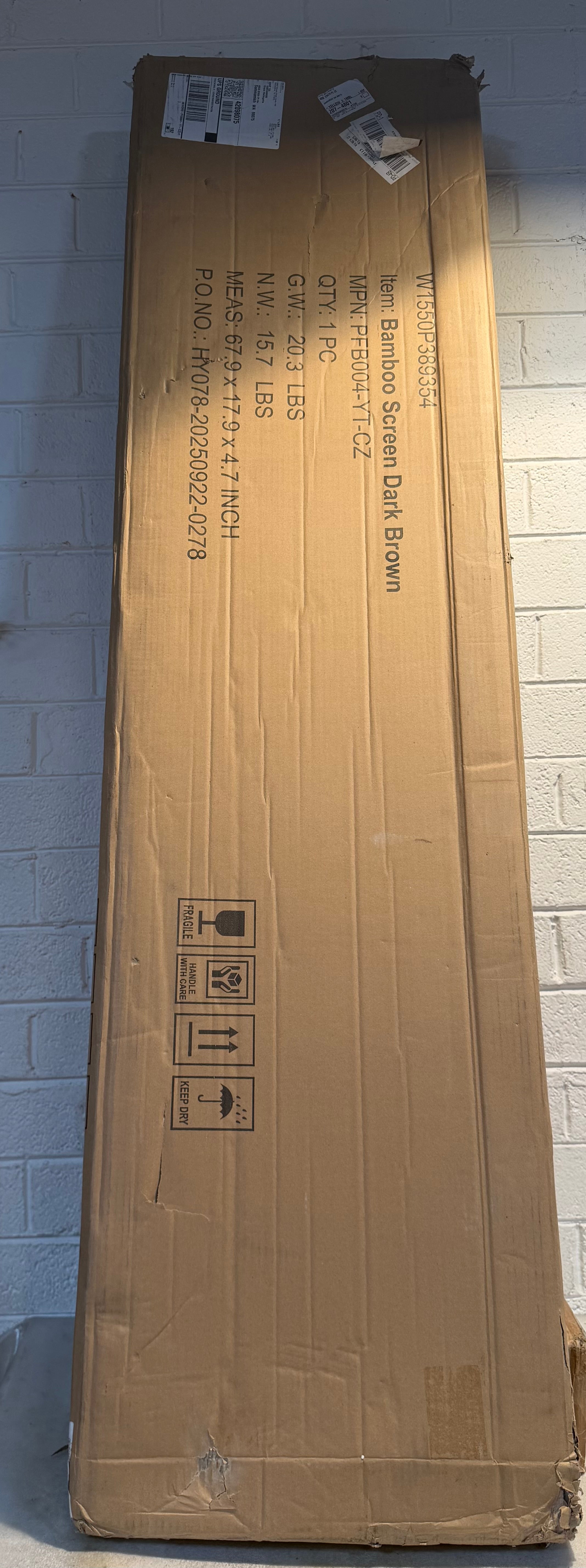 Brown Bamboo Room Divider Screen